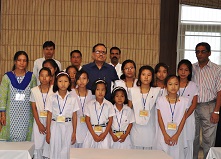 The Governor of Arunachal Pradesh Shri JP Rajkhowa with the students of Abotani Vidhya Niketan, Pachin, Naharlagun on the occasion of Raksha Bandhan at Raj Bhawan, Itanagar on 29th August 2015